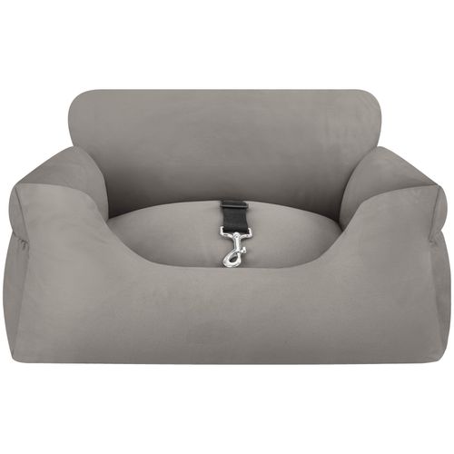 Siège Auto Pour Chien Rembourré Laisse Et Sangles De Sécurité Gris