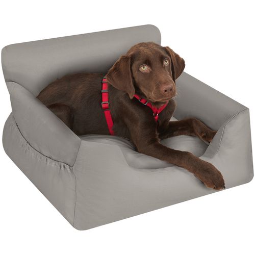 Siège Auto Pour Chien Rembourré Laisse Et Sangles De Sécurité Gris