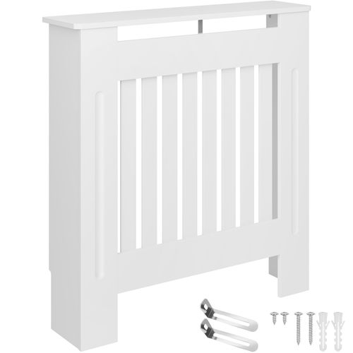 Cache-radiateur Design à Lattes Avec Étagère De Rangement 78x19x82cm