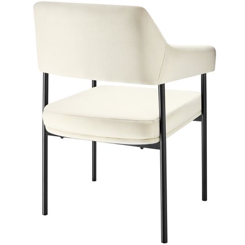 Lot 6 Fauteuils Rembourrés Pieds En Acier Dossier Continu Noir/blanc