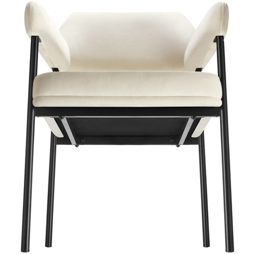 Lot 6 Fauteuils Rembourrés Pieds En Acier Dossier Continu Noir/blanc