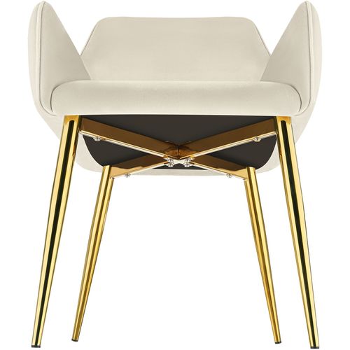 Lot 4 Fauteuils Aspect Velours Rembourrés Avec Dossier Continu Beige