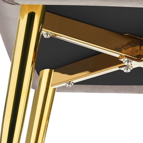 Lot 6 Fauteuils Aspect Velours Rembourrés Avec Dossier Continu Taupe