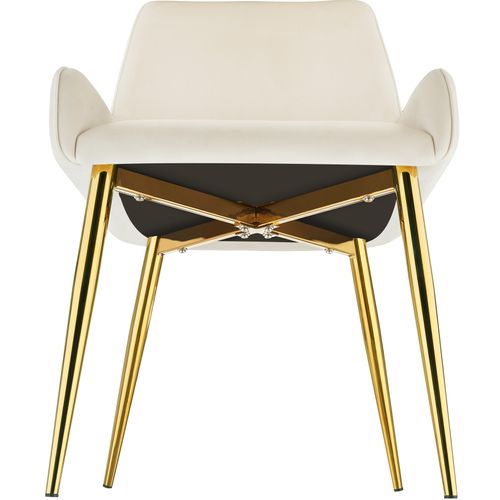 Lot 6 Chaises Rembourrées Style Scandinave Aspect Velours Beige