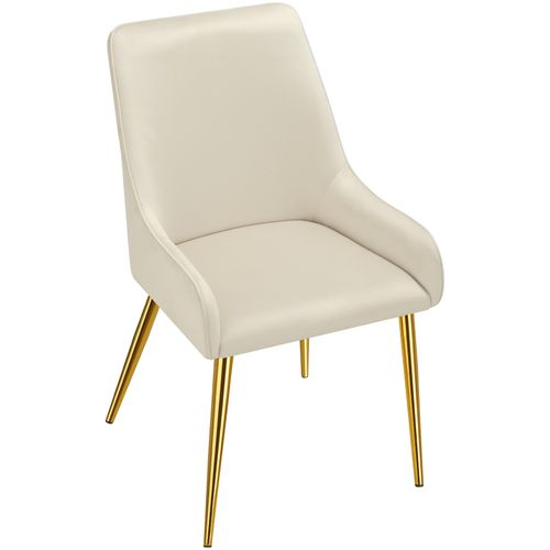 Lot 6 Chaises Rembourrées Style Scandinave Aspect Velours Beige