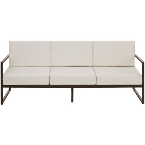 Canapé De Jardin 3 Places Avec Revêtement En Polyester Déperlant