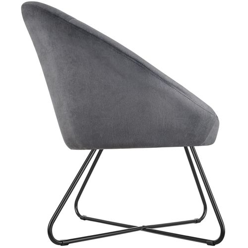 Fauteuil Cocktail Rond Et Rembourré Revêtement En Velours Anthracite