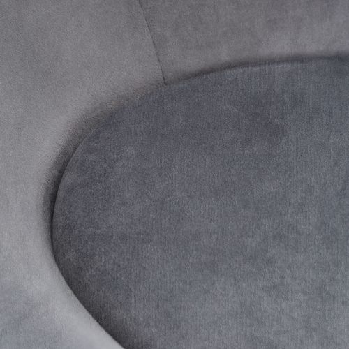 Fauteuil Cocktail Rond Et Rembourré Revêtement En Velours Anthracite