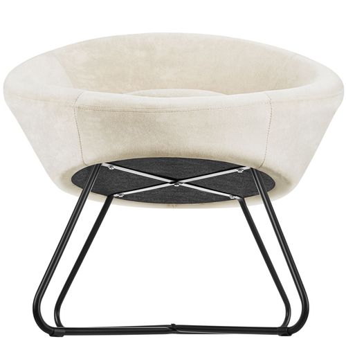 Fauteuil Cocktail Rond Et Rembourré Revêtement En Velours Beige