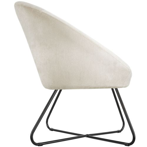 Fauteuil Cocktail Rond Et Rembourré Revêtement En Velours Beige