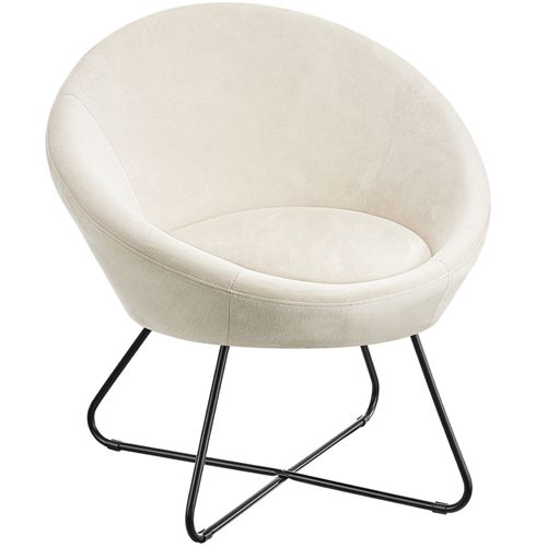 Fauteuil Cocktail Rond Et Rembourré Revêtement En Velours Beige