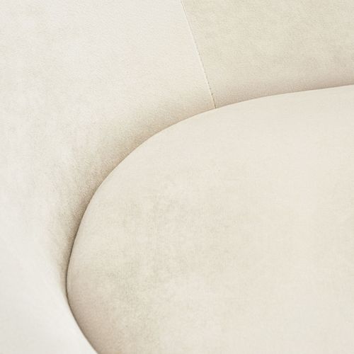 Fauteuil Cocktail Rond Et Rembourré Revêtement En Velours Beige
