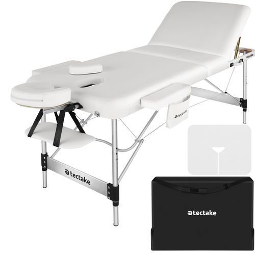 Table De Massage Pliante Largeur 70cm Réglable En Hauteur Blanc
