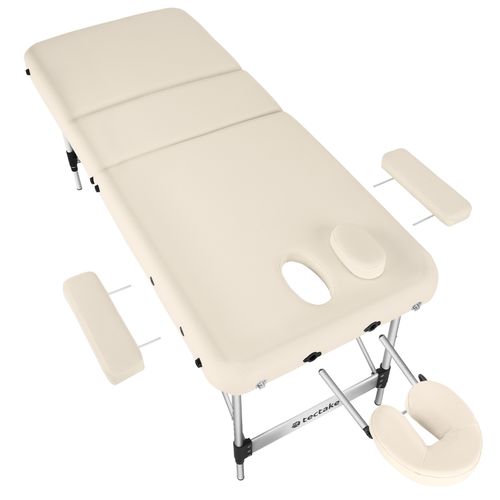 Table De Massage Pliante Largeur 70cm Réglable En Hauteur Beige