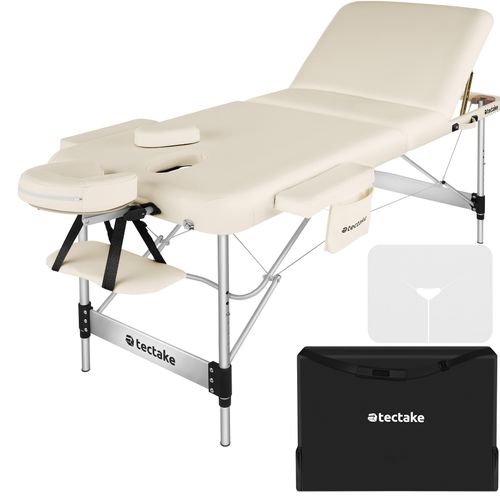 Table De Massage Pliante Largeur 70cm Réglable En Hauteur Beige