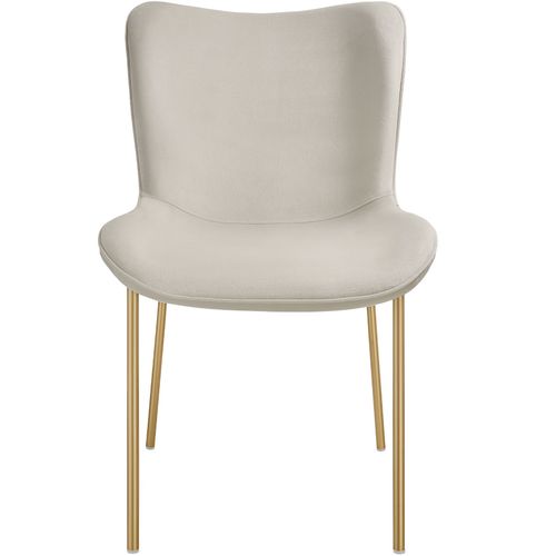 Lot de 4 Chaises Rembourrées Tessa - Velours Beige/doré