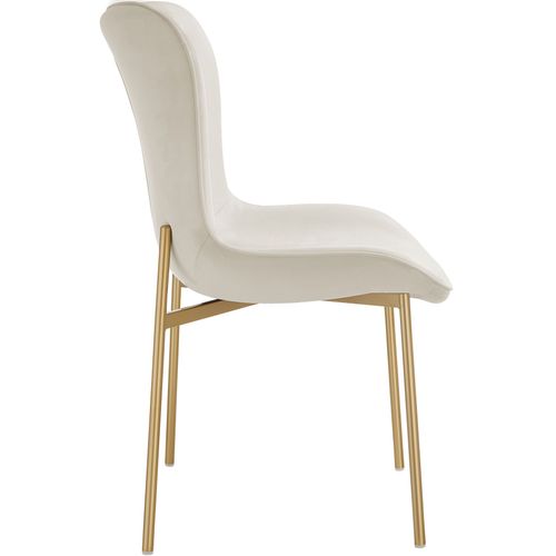 Lot de 4 Chaises Rembourrées Tessa - Velours Beige/doré