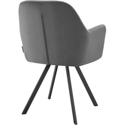 Lot 2 Fauteuils Pivotants 180° Velours Rembourrés Motif Matelassé Gris