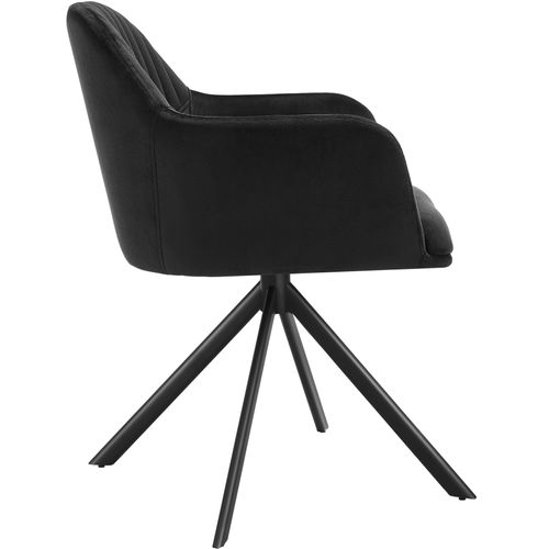 Lot De 2 Chaises Pivotantes à 360° En Velours Avec Rembourrage Noir