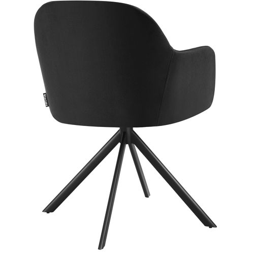 Lot De 2 Chaises Pivotantes à 360° En Velours Avec Rembourrage Noir