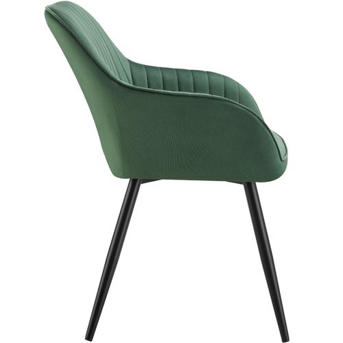 Chaise De Salle à Manger En Velours Matelassée Capitonnée Vert Foncé