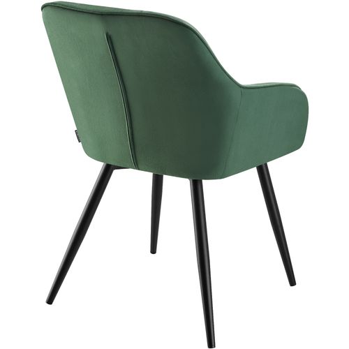 Chaise De Salle à Manger En Velours Matelassée Capitonnée Vert Foncé