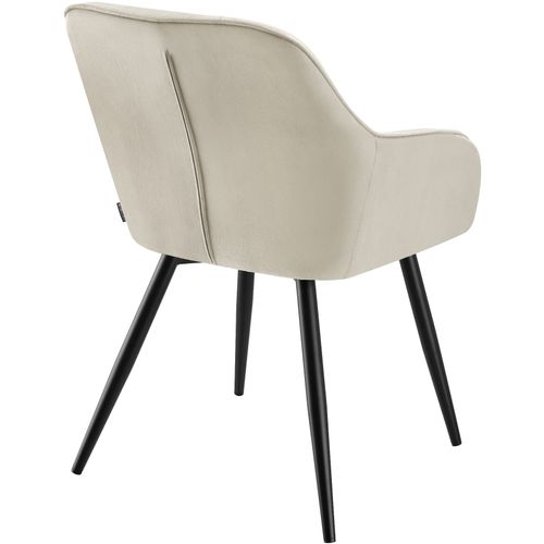 Lot 6 Chaises De Salle à Manger En Velours Matelassées Crème