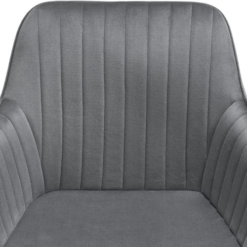 Lot 6 Chaises De Salle à Manger En Velours Matelassées Gris