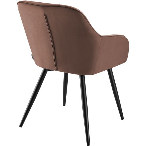 Lot 4 Chaises De Salle à Manger En Velours Matelassées Brun