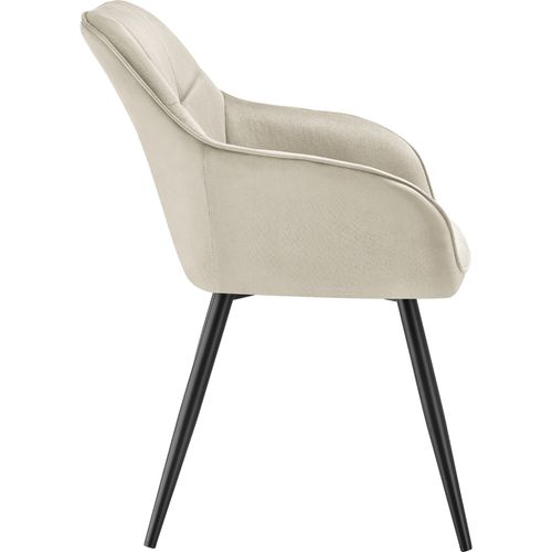 Lot 2 Chaises Rembourrées En Velours Matelassé Et Dossier Crème