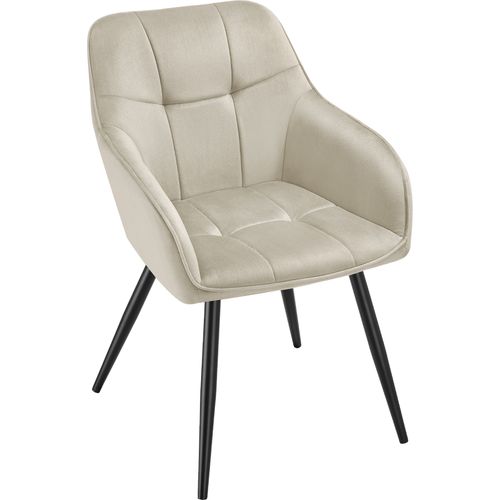 Lot 2 Chaises Rembourrées En Velours Matelassé Et Dossier Crème