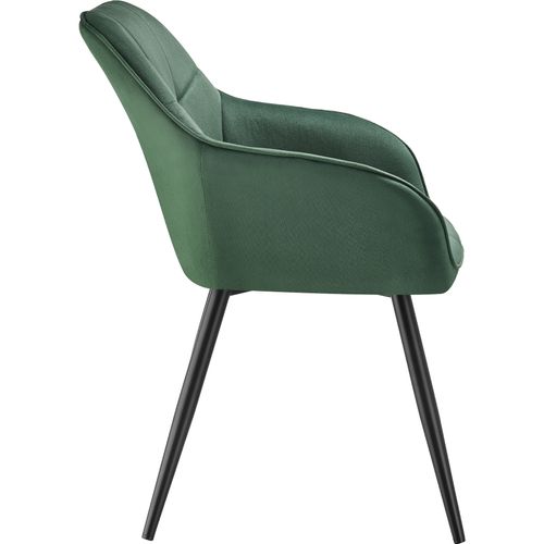 Lot 2 Chaises Rembourrées En Velours Matelassé Et Dossier Vert Foncé