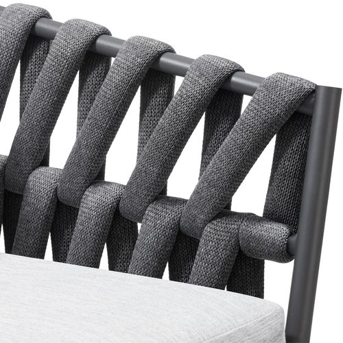 Lot De 2 Chaises Au Design Façon Cordage Gris Anthracite
