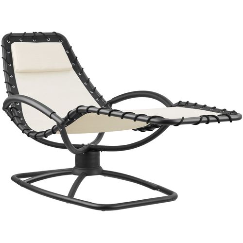 Chaise Longue Ergonomique Avec Mouvement De Balancement Beige
