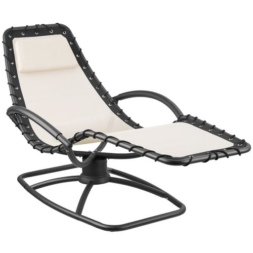 Chaise Longue Ergonomique Avec Mouvement De Balancement Beige