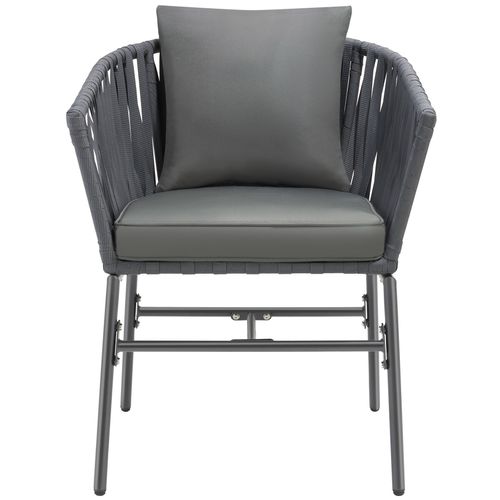 Ensemble De Chaises Au Design Corde Tressée Gris Foncé/gris Foncé Ensemble De 4 Pièces