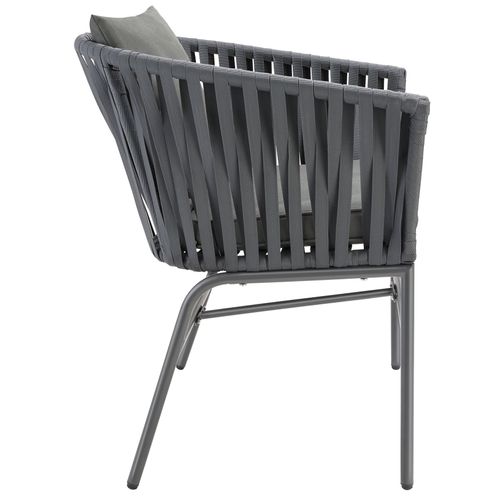 Ensemble De Chaises Au Design Corde Tressée Gris Foncé/gris Foncé Ensemble De 4 Pièces