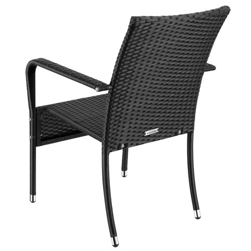 Lot De 2 Chaises En Rotin Résistantes Aux Uvs Capacité Charge 120kg