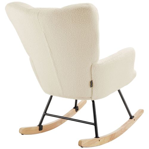 Fauteuil à Bascule Rembourré Avec Grand Dossier Beige