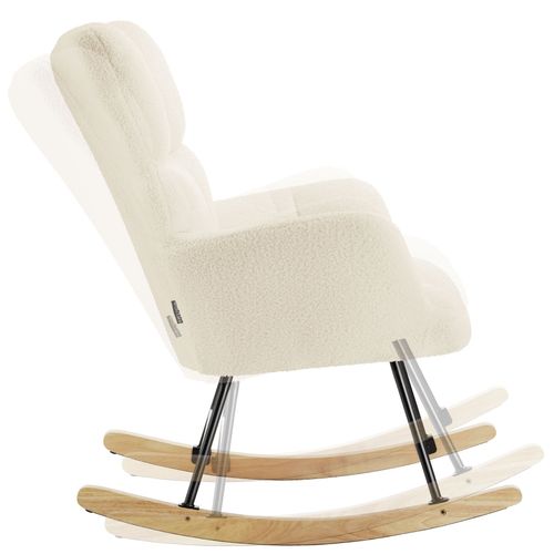 Fauteuil à Bascule Rembourré Avec Grand Dossier Beige