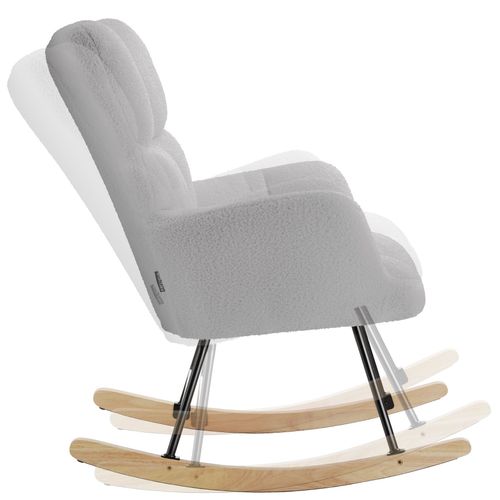 Fauteuil à Bascule Rembourré Avec Grand Dossier Gris Clair