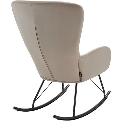 Fauteuil à Bascule Avec Patins En Acier Et Rembourrage Épais Taupe