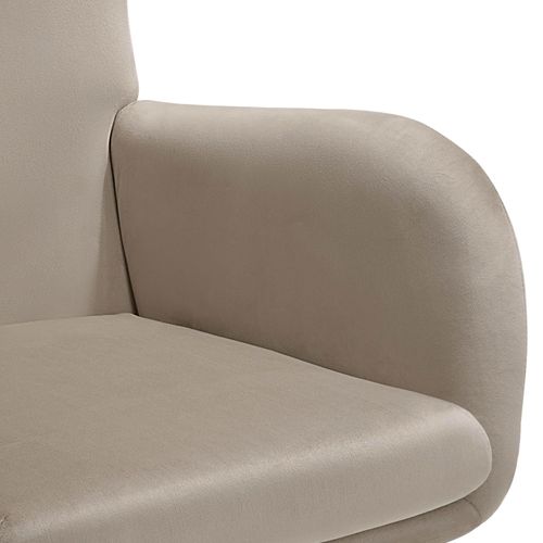 Fauteuil à Bascule Avec Patins En Acier Et Rembourrage Épais Taupe