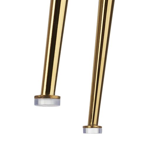 Lot 2 Tabourets De Bar Rembourrés Avec Dossier Aspect Velours Doré