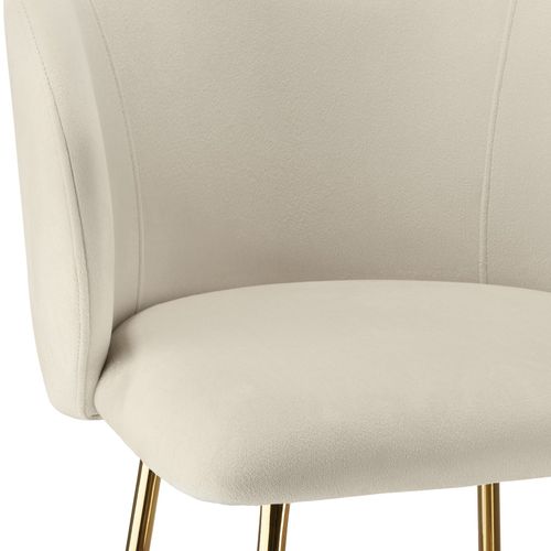 Lot 4 Tabourets De Bar Rembourrés Avec Dossier Aspect Velours Doré