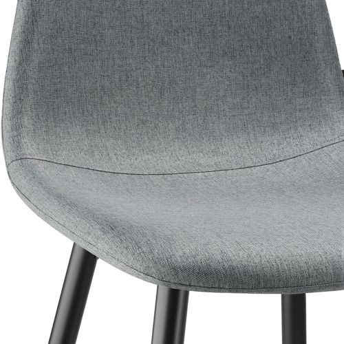 Lot 6 Chaises De Bar Rembourrées Avec Dossier Et Repose-pieds Gris