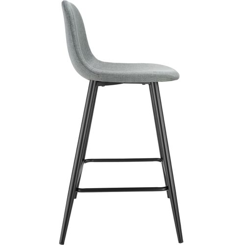 Lot 6 Chaises De Bar Rembourrées Avec Dossier Et Repose-pieds Gris