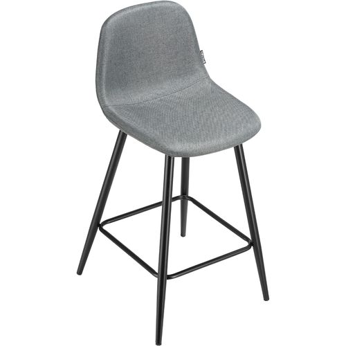 Lot 6 Chaises De Bar Rembourrées Avec Dossier Et Repose-pieds Gris