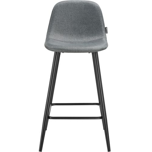 Lot 6 Chaises De Bar Rembourrées Avec Dossier Et Repose-pieds Gris