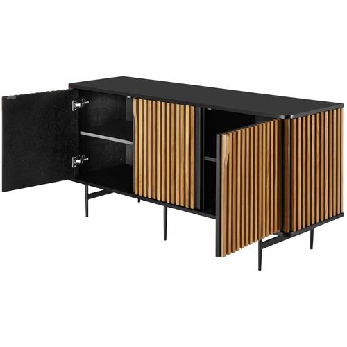 Buffet 3 Compartiments Avec Portes Magnétiques Et Étagères Amovibles